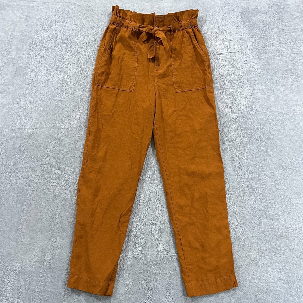 Madewell Pants S Dunaway Paperbag Ankle Tie Waist Belted High Rise‎ Burnt Orange